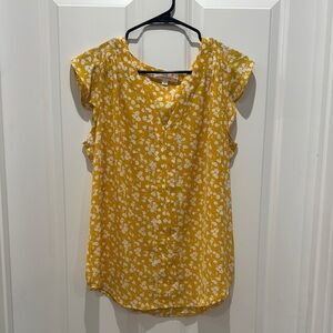 Fun 2 Fun Yellow Flutter Sleeve Blouse